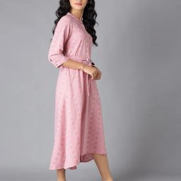 aurelia Geometric Pattern A Line Dress with Belt image 2