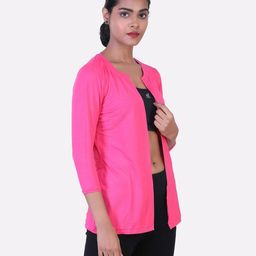 laasa Solid Open Front Shrug image 2