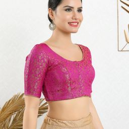 salwar studio Floral Pattern Front Open Blouse image 2