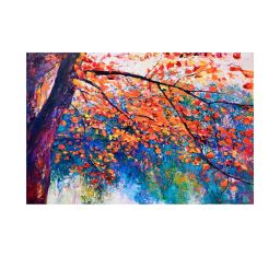 999store Autumn Leaves & Tree Canvas Wall Art image 2