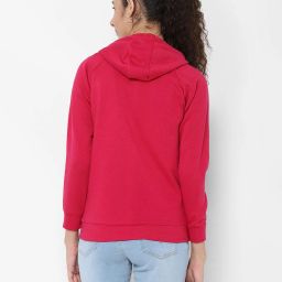 allen solly Zip-Front Hoodie with Split-Kangaroo Pocket image 2