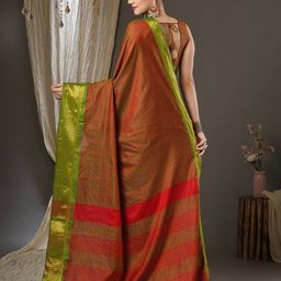ri-wah Striped Saree with Contrast Border image 2