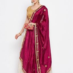 clora creation Embellished Dupatta with Border image 2