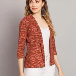 deckedup Chevrons Print Front-Open Shrug image 2