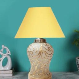 devansh Table Lamp with Shade & Wooden Base image 2