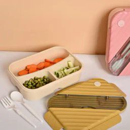 market 99 Rectangular Plastic Lunch Box With Spoon  image 2