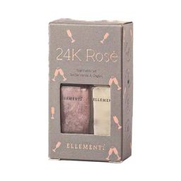ellement co. Pack of 2 by 24K Rose Blanc and Pink Champagne Vegan Nail Lacquer Set image 2