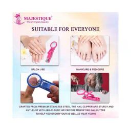 majestique Nail Clipper with Magnifying Glass Sharp Smooth Edge Nails Cutter image 2