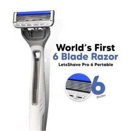 letsshave Pro 6 Portable Trial Kit Razor for Men with Shave Foam image 2