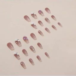 pink truck Set of 24 Artificial Reusable Nails image 2