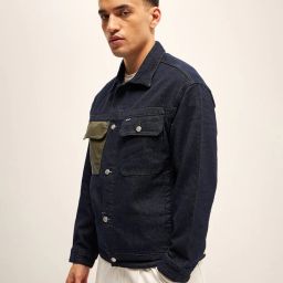 the bear house Men Regular Fit Denim Jacket with Button Closure image 3