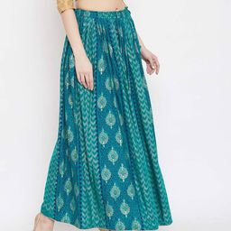 clora creation Geometric Print Flared Skirt image 3