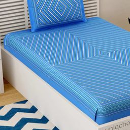 uniqchoice Geometric Print Single Size Bedsheet with 1 Pillow Cover image 3