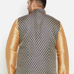vastramay plus Tailored Fit Nehru Jacket with Insert Pockets image 3
