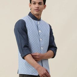 fabindia Geometric Pattern Nehru Jacket image 3