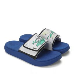 puma Graphic Print Slides with Velcro Closure image 3
