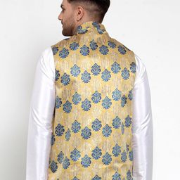 jompers Floral Print Nehru jacket with Button Closure image 3