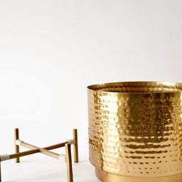 behoma Hammered Metallic Table Planter with Stand image 3