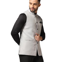 tahvo Men Slim Fit Nehru jacket with Button Closure image 3