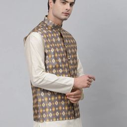 neudis Geometric Print Sleeveless Nehru jacket image 3