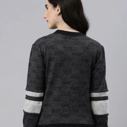 campus sutra Textured Zip-Front Jacket with Side Pockets image 3
