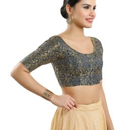 vamas Front-Open Blouse with Woven Motifs image 3