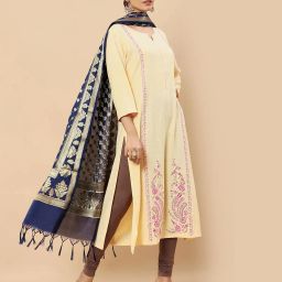 soch Floral Print Dupatta with Tassels image 3