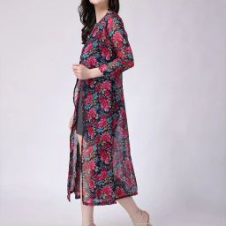 cation Floral Print Chiffon Shrug image 3