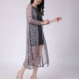 cation Floral Print Front-Open Shrug image 3