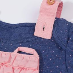 mothercare Corduroy Dungarees with Dot Print Bodysuit image 3