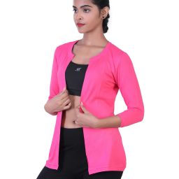 laasa Solid Open-Front Long Shrug image 3