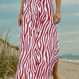 Shein High Waist Animal Print Maxi Slit Skirt-image-77