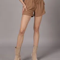 Shein Elasticated Drawstring Waist Textured Hot Pants-image-17