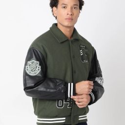 gas Alfred Patch Colourblock Regular Fit Varsity Jacket image 3