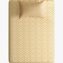 portico 144 TC Geometric Print Single Size Bedsheet with Pillow Cover image 3