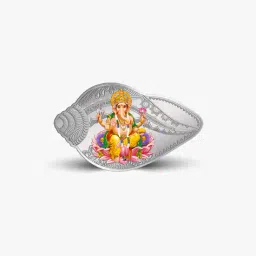 mmtc pamp Set of 2 25G 999.9 Silver Lakshmi Ganesh Conch Coins image 3