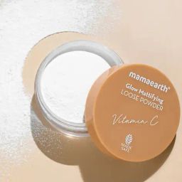 mamaearth Glow Mattifying Loose Powder With Vitamin C & Aloe Vera - Translucent image 3