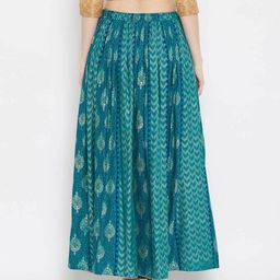 clora creation Geometric Print Flared Skirt image 4