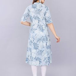 mintmarie Leaf Print Button-Down A-Line Kurta image 4