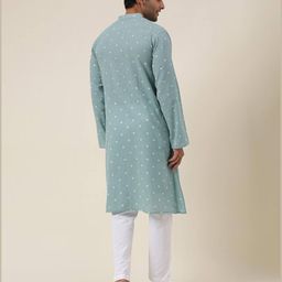 fabindia Geometric Print Long Kurta with Patch Pocket image 4
