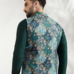 kisah Men Regular Fit Nehru Jacket with Patch Pockets image 4
