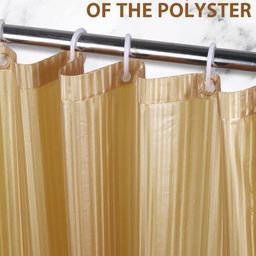 monkdecor Set of 2 Striped PVC Shower Curtains with Hooks image 4