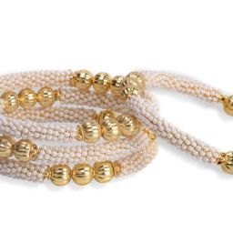the pari Set of 4 Gold-Plated Bangles with Pearls image 4
