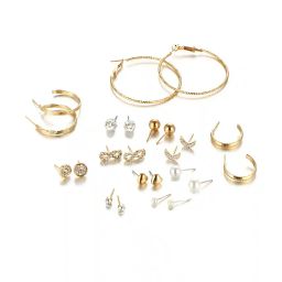 jewels galaxy Set of 12 Gold-Plated Stud Earrings image 4