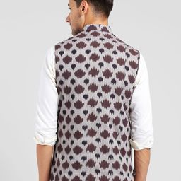 kisah Abstract Print Nehru Jacket image 3