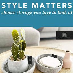 textile and beyond Set of 2 Rope Storage Baskets image 4