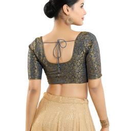vamas Front-Open Blouse with Woven Motifs image 4