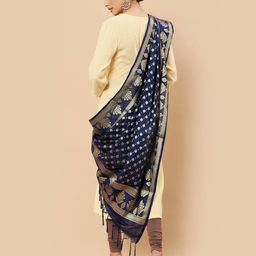 soch Floral Print Dupatta with Tassels image 4