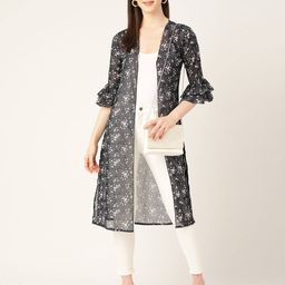 wisstler Floral Print Open-Front Shrug image 4