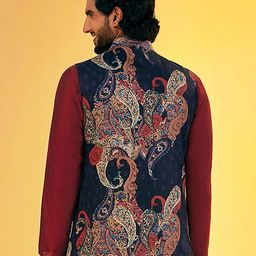 kisah Men Regular Fit Nehru Jacket with Patch Pockets image 4